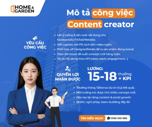 Mẫu thiết kế Bài post MXH ngang Tuyển dụng content creator 1769662766