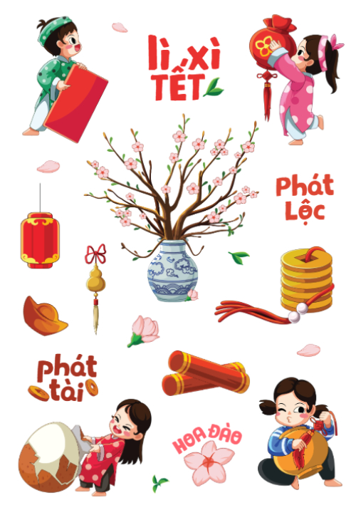 Mẫu thiết kế Nhãn Sticker - Sticker Sheets Tết, Xuân, Ất tỵ, năm 2025, 2025, sự kiện, event 1769668820