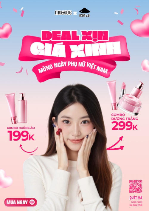 Mẫu thiết kế Poster chuẩn 20/10, Ngày phụ nữ Việt Nam, Vietnamese Women's Day, phụ nữ, sự kiện, event, mỹ phẩm, làm đẹp, beauty, hiện đại, modern 1769668902