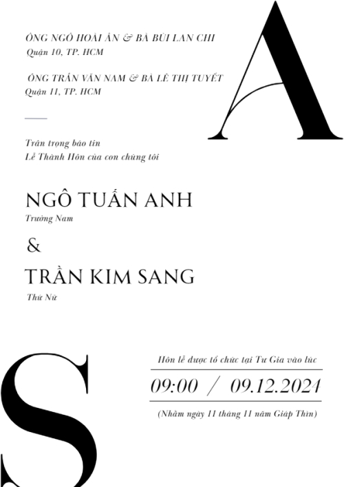 Mẫu thiết kế Ruột thiệp cưới Elegant, hiện đại, sang trọng, modern, đơn giản 1767613691