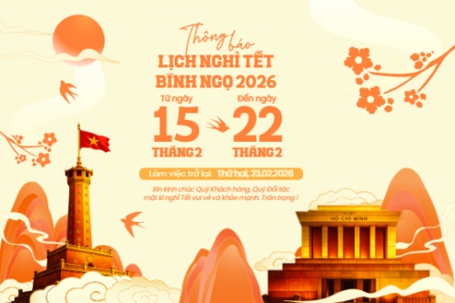 Mẫu thiết kế Bài post MXH ngang Thông báo lịch nghỉ tết nguyên đán Bính Ngọ 2026 1769668615