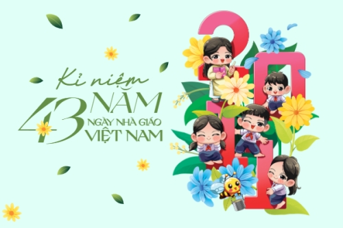 Mẫu thiết kế Banner - Băng rôn Kỉ niệm 43 năm ngày nhà giáo 1769662592