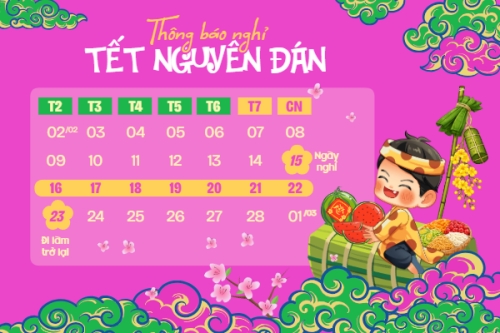 Mẫu thiết kế Bài post MXH ngang Thông báo nghỉ tết Nguyên Đán 1769662783