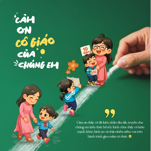 Mẫu thiết kế Bài post MXH vuông Lời cảm ơn thầy cô 1769668822