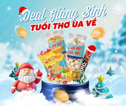 Mẫu thiết kế Bài post MXH ngang Deal giáng sinh tuổi thơ ùa về 1768317695