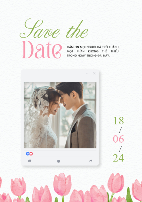 Mẫu thiết kế Ruột thiệp cưới Hoa tulip, thiên nhiên, floral, màu nước, watercolor 1767613630