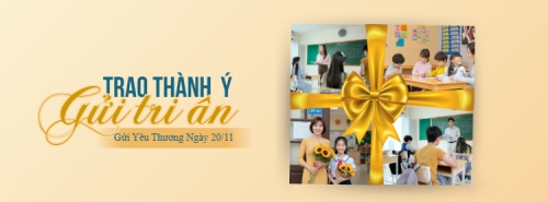 Mẫu thiết kế Ảnh bìa Facebook Trao thành ý gửi tri ân 20/11 1769680887