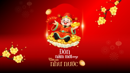 Mẫu thiết kế Hình nền máy tính Đón năm mới sang tiền vào như nước 1768390450