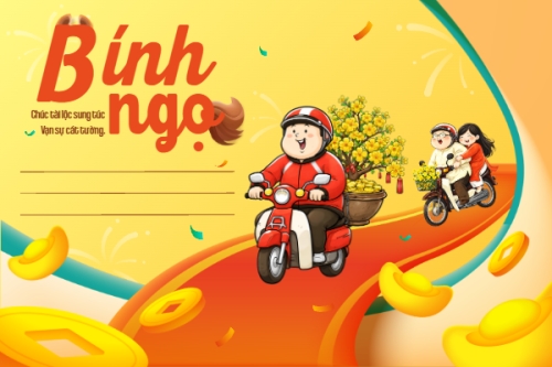 Mẫu thiết kế Thank you card Bính ngọ vi vu 1767849673