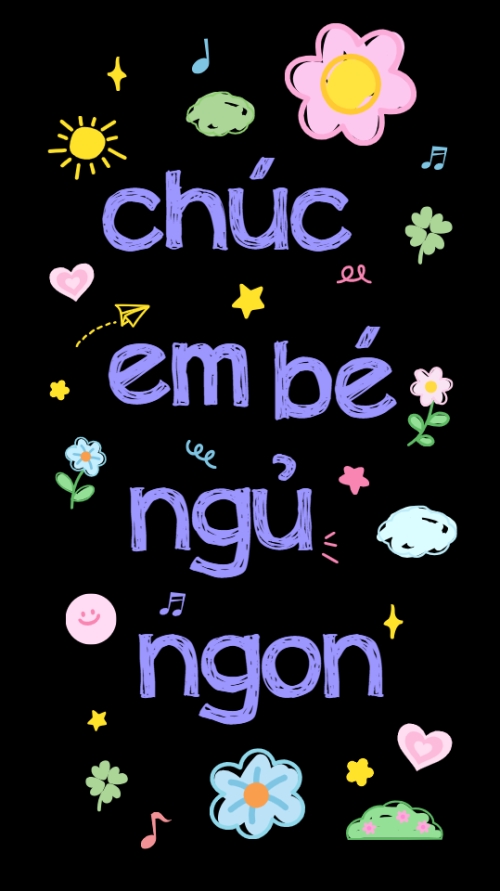 Mẫu thiết kế Hình nền điện thoại Chúc bé ngủ ngon 1769674118