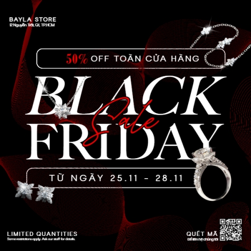Mẫu thiết kế Bài post MXH vuông Black Friday trang sức 1768324262
