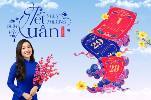 Mẫu thiết kế Bài post MXH ngang Tết yêu thương xuân sum vầy 1769668615