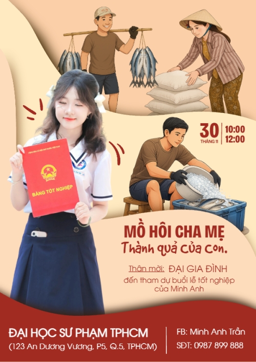 Mẫu thiết kế Thư mời Mô hôi cha mẹ, thành quả của con 1770460159