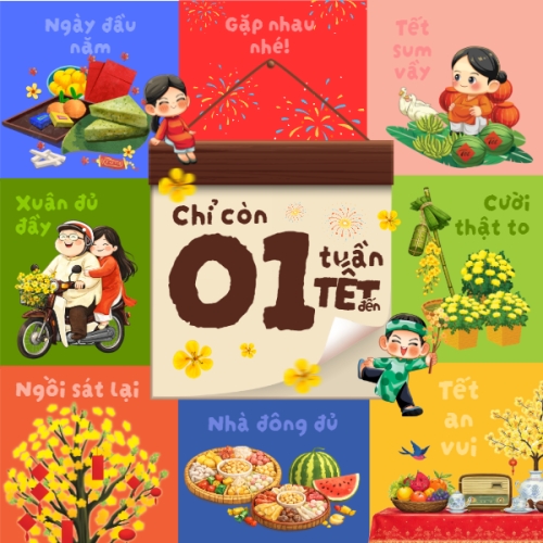 Mẫu thiết kế Bài post MXH vuông Thông báo Tết 1772034146