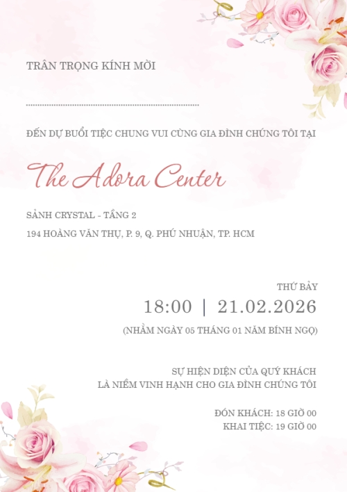 Mẫu thiết kế Ruột thiệp cưới Thiệp Cưới Hoa Hồng 1770432641