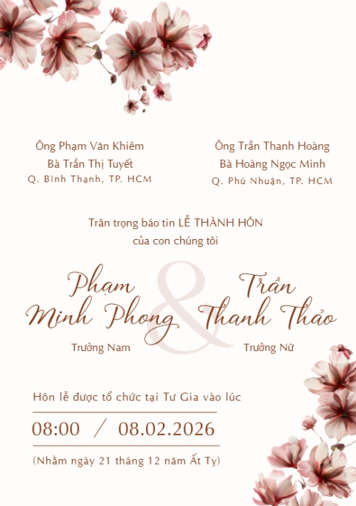Mẫu thiết kế Ruột thiệp cưới Thiệp cưới hoa màu nước 1770427278