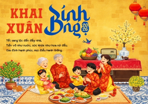 Mẫu thiết kế Thiệp chúc mừng Khai xuân bính ngọ 2026 1770446972