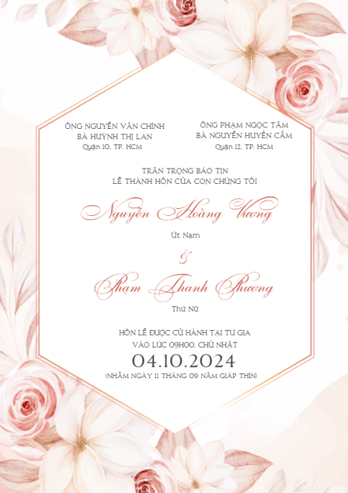Mẫu thiết kế Ruột thiệp cưới Blush Pink, hoa lá, thiên nhiên, floral 1770427223