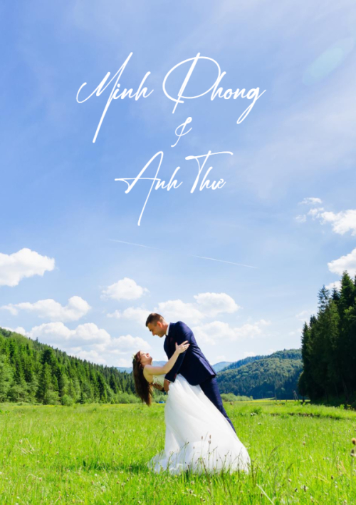 Mẫu thiết kế Ruột thiệp cưới Đồng xanh, hoa lá, thiên nhiên, floral, màu nước, watercolor 1772178710