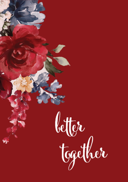 Mẫu thiết kế Ruột thiệp cưới Better Together, cổ điển, vintage, retro, classic, hoa lá 1772172761
