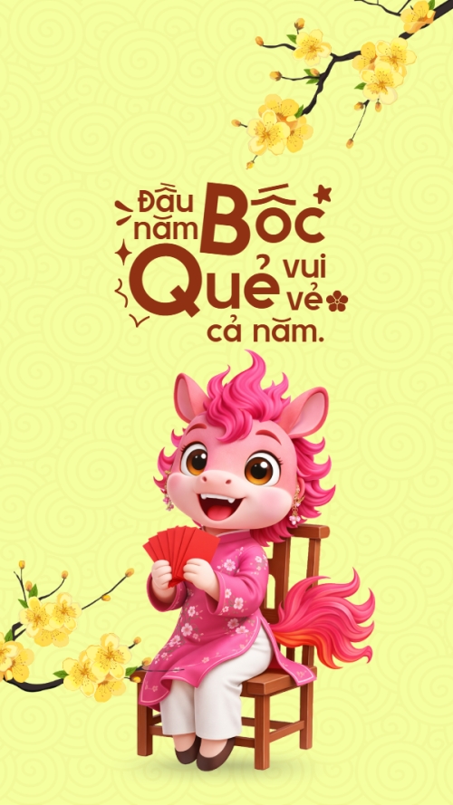 Mẫu thiết kế Hình nền điện thoại Đầu năm bốc quẻ vui vẻ cả năm 1770447017