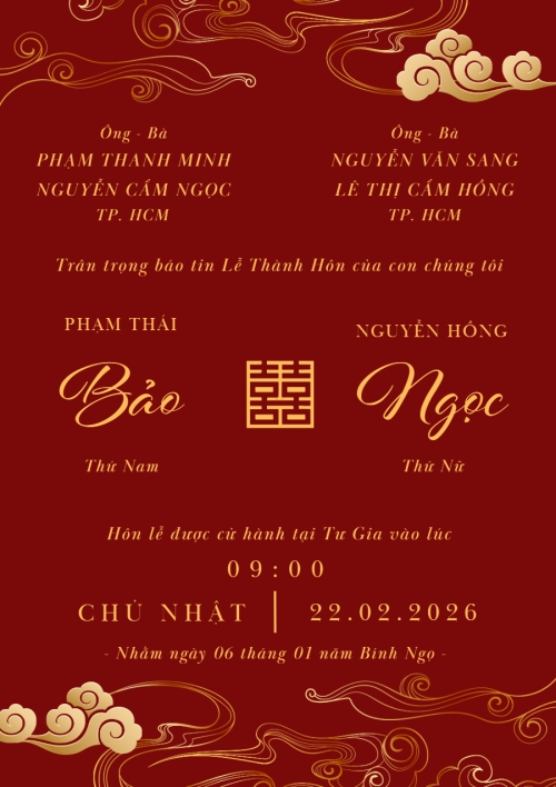 Mẫu thiết kế Ruột thiệp cưới Thiệp Cưới Song Hỷ 1770427278