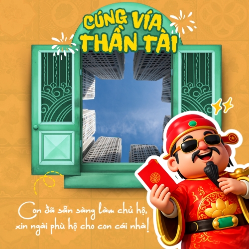 Mẫu thiết kế Bài post MXH vuông Cúng vía thần tài 1772047077