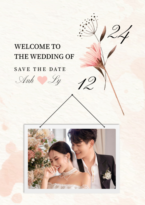 Mẫu thiết kế Khung ảnh (dọc) Lời hẹn mùa hoa cúc, hoa lá, thiên nhiên, floral, màu nước, watercolor 1770444780