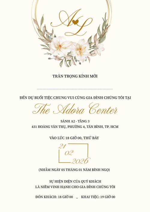 Mẫu thiết kế Ruột thiệp cưới Thiệp cưới vòng hoa vàng trắng 1770432901