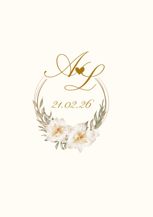 Mẫu thiết kế Ruột thiệp cưới Thiệp cưới vòng hoa vàng trắng 1770432901