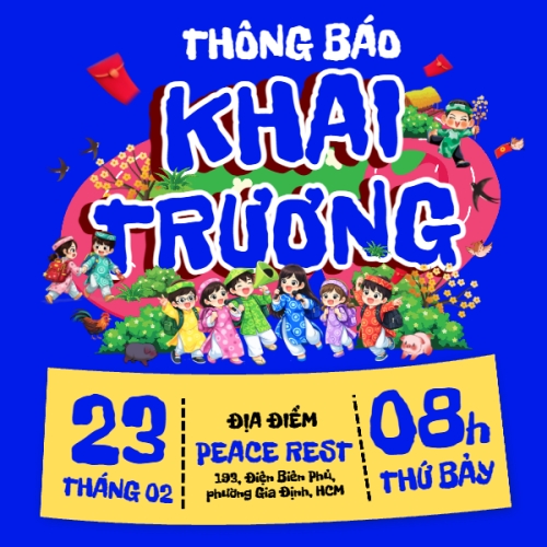 Mẫu thiết kế Bài post MXH vuông thông báo khai trương 1770446974