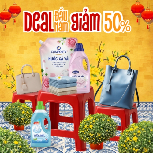 Mẫu thiết kế Bài post MXH vuông Deal đầu năm giảm 50% 1770453188