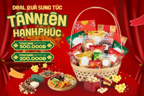 Mẫu thiết kế Bài post MXH ngang Deal quà sung túc tân niên hạnh phúc 1770464703