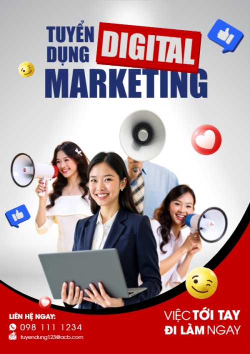 Mẫu thiết kế Poster chuẩn Tuyển dụng digital marketing 1770465152