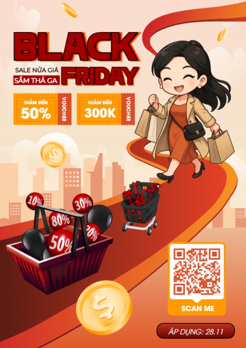 Mẫu thiết kế Poster chuẩn Sale nửa giá sắm thả ga 1770453269