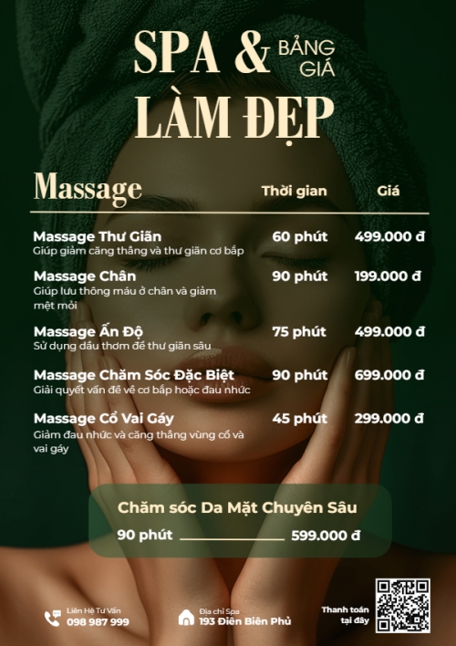 Mẫu thiết kế Menu tờ rời (dọc) Tiệm tóc, tiệm cắt tóc, salon, nail, spa, beauty, làm đẹp, thẩm mỹ 1772243130