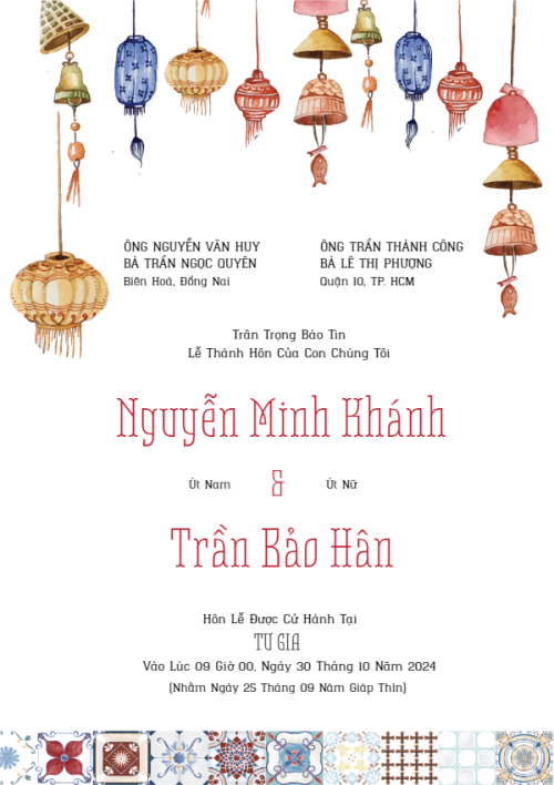 Mẫu thiết kế Ruột thiệp cưới Ngày Nắng, dễ thương, cute, chibi, hoạt hình, truyền thống 1770427436