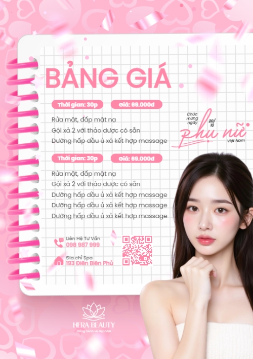 Mẫu thiết kế Menu tờ rời (dọc) 20/10, Ngày phụ nữ Việt Nam, Vietnamese Women's Day, phụ nữ, sự kiện, event, mỹ phẩm, làm đẹp, beauty, hiện đại, modern 1772237110