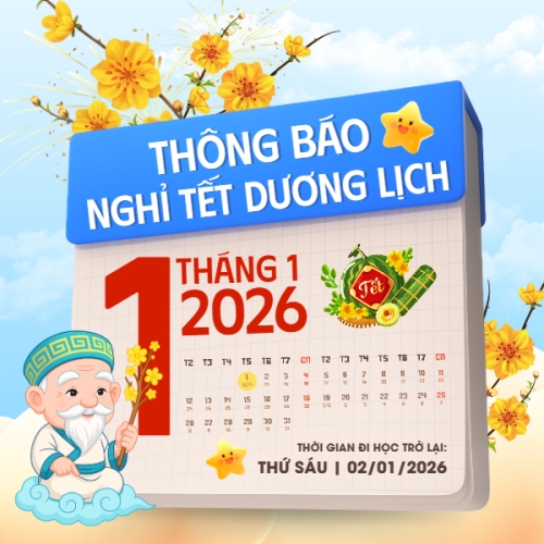 Mẫu thiết kế Bài post MXH vuông Thông báo nghỉ tết dương lịch 1770453270