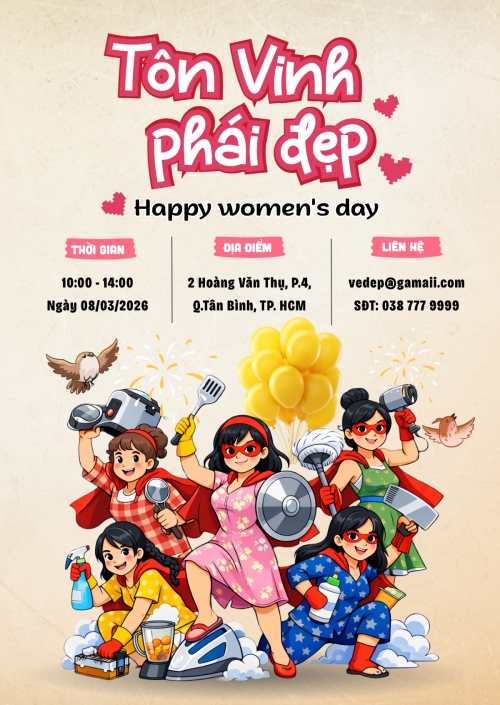 Mẫu thiết kế Thư mời Tôn vinh phái đẹp 1772033963