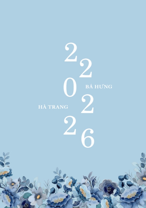 Mẫu thiết kế Ruột thiệp cưới Thiệp cưới vòm hoa xanh 1770432816