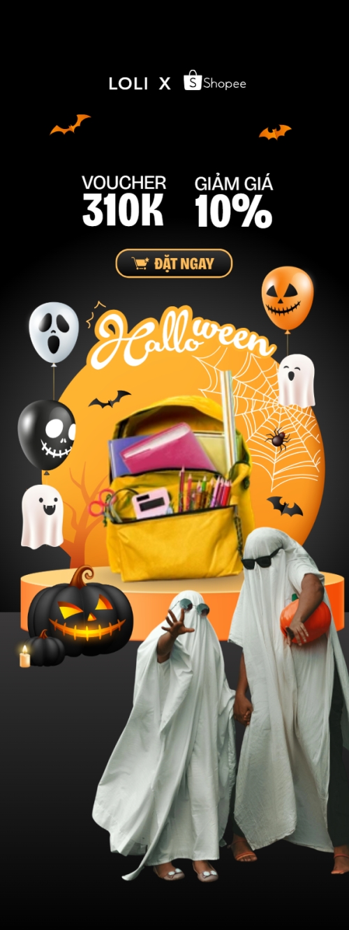 Mẫu thiết kế Standee Halloween, lễ hội ma quái, balo, thời trang, fashion, sự kiện, event, dễ thương, cute, chibi, hoạt hình, cartoon 1770459723