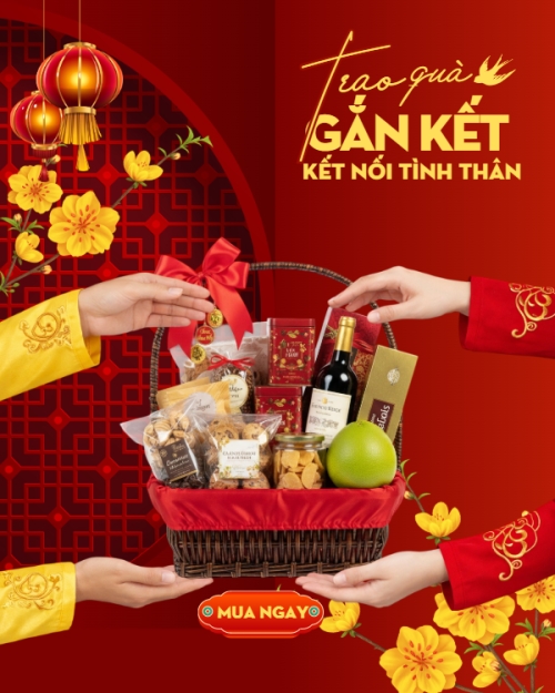 Mẫu thiết kế Bài post MXH dọc Trao quà gắn kết kết nối tình thân 1772034008