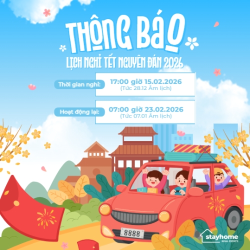 Mẫu thiết kế Bài post MXH vuông Thông báo lịch nghỉ tết nguyên đán Bính Ngọ 2026 1770453430