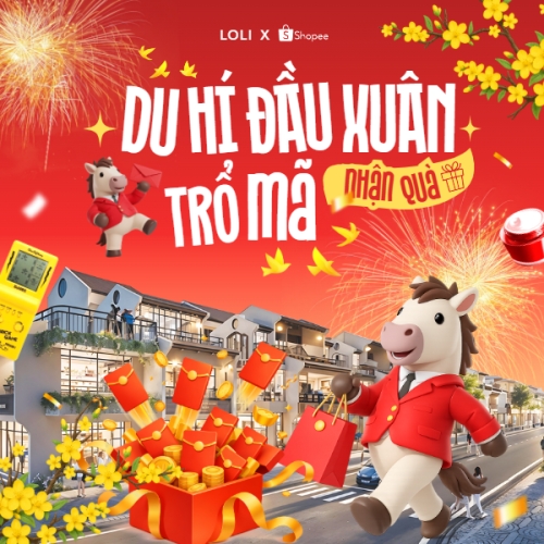 Mẫu thiết kế Bài post MXH vuông Du hí đầu xuân nhận quà trổ mã 1770446974