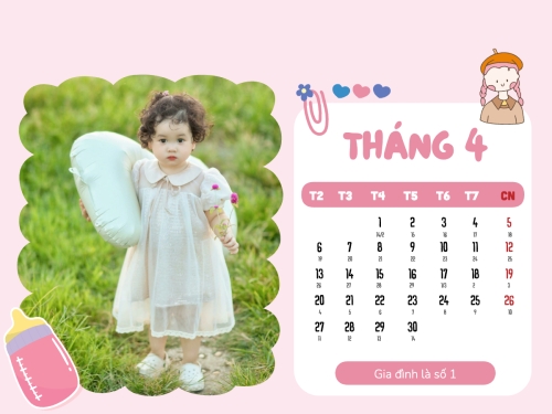 Mẫu thiết kế Lịch để bàn Gia đình và em bé 1770453121