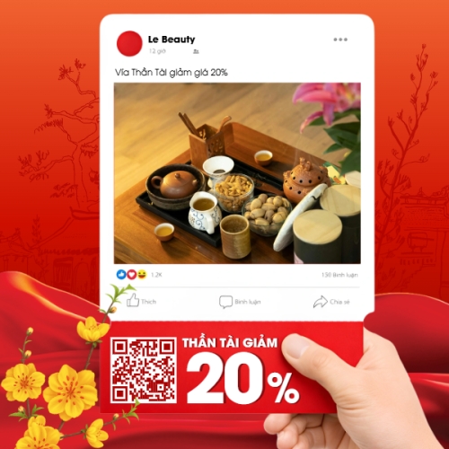 Mẫu thiết kế Bài post MXH vuông Vía thần tài giảm giá 1772047077