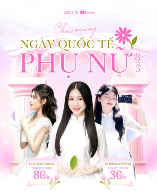 Mẫu thiết kế Bài post MXH dọc Chúc mừng ngày Quốc tế phụ nữ 8/3 1772034008