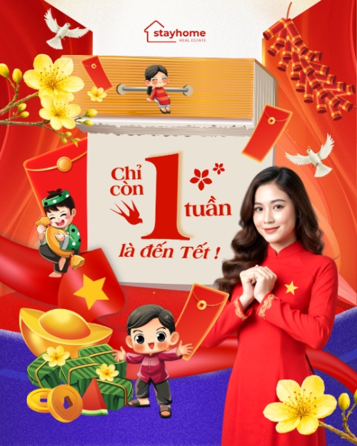 Mẫu thiết kế Bài post MXH dọc Chỉ còn 1 tuần nữa là đến tết 1772034096