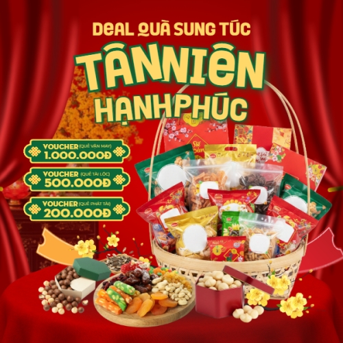 Mẫu thiết kế Bài post MXH vuông Deal quà sung túc tân niên hạnh phúc 1770464961